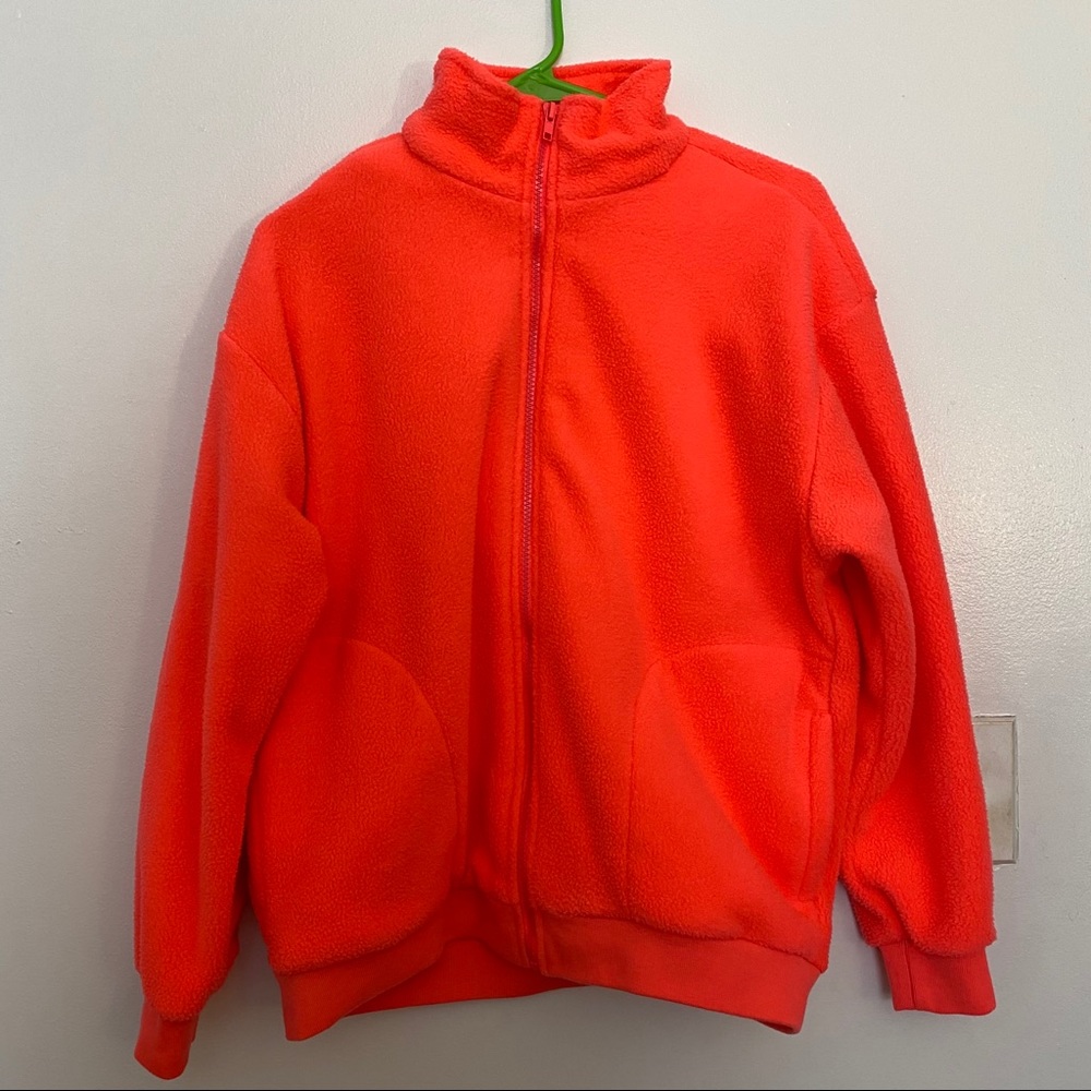 NWOT Urban Outfitters Fleece Zip Up Sweater Pink